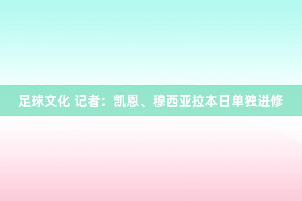 足球文化 记者：凯恩、穆西亚拉本日单独进修