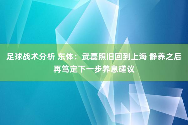 足球战术分析 东体：武磊照旧回到上海 静养之后再笃定下一步养息磋议